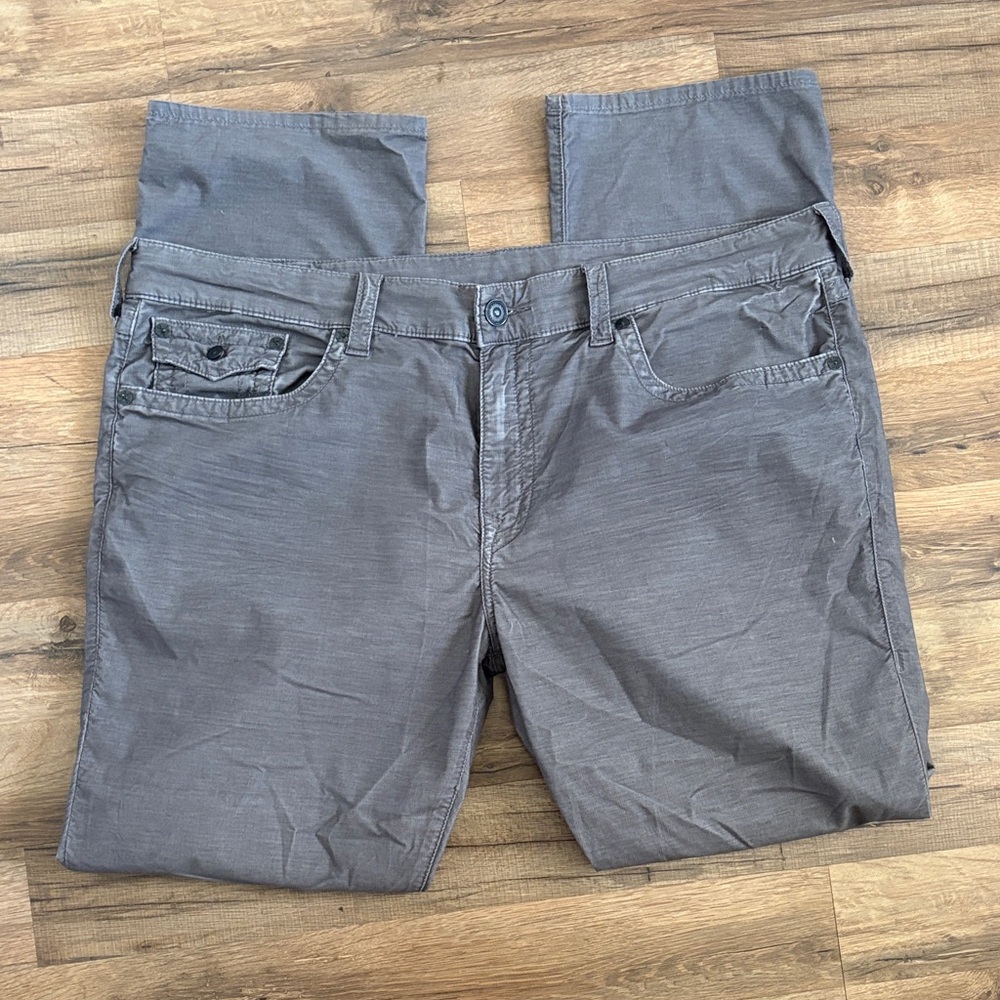 True Religion Ricky Relaxed Straight Fit Corduroy Feel Gray 42x30
